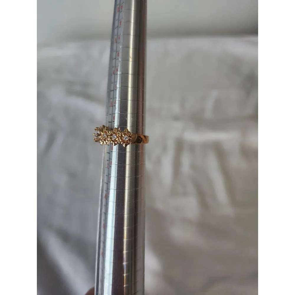 Rose Gold and White Stone Ring Size 6